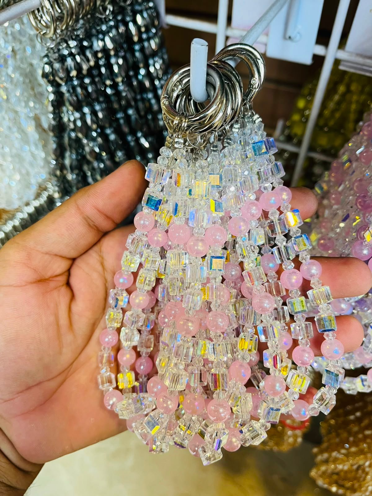 CRYSTEL MOTI LOCK CHAMS WITH HOLDER