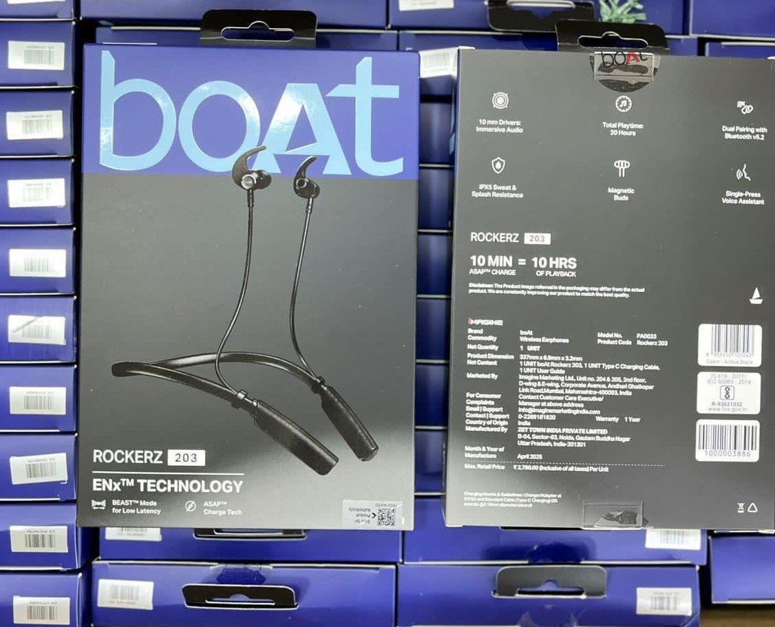 BOAT 203 NECKBAND ORIGNAL SERVICE CENTER WARRANTY